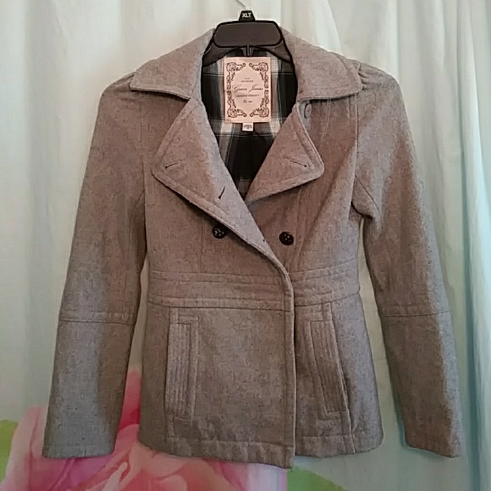 Guess Jeans Wool Lined Women's Coat Grey